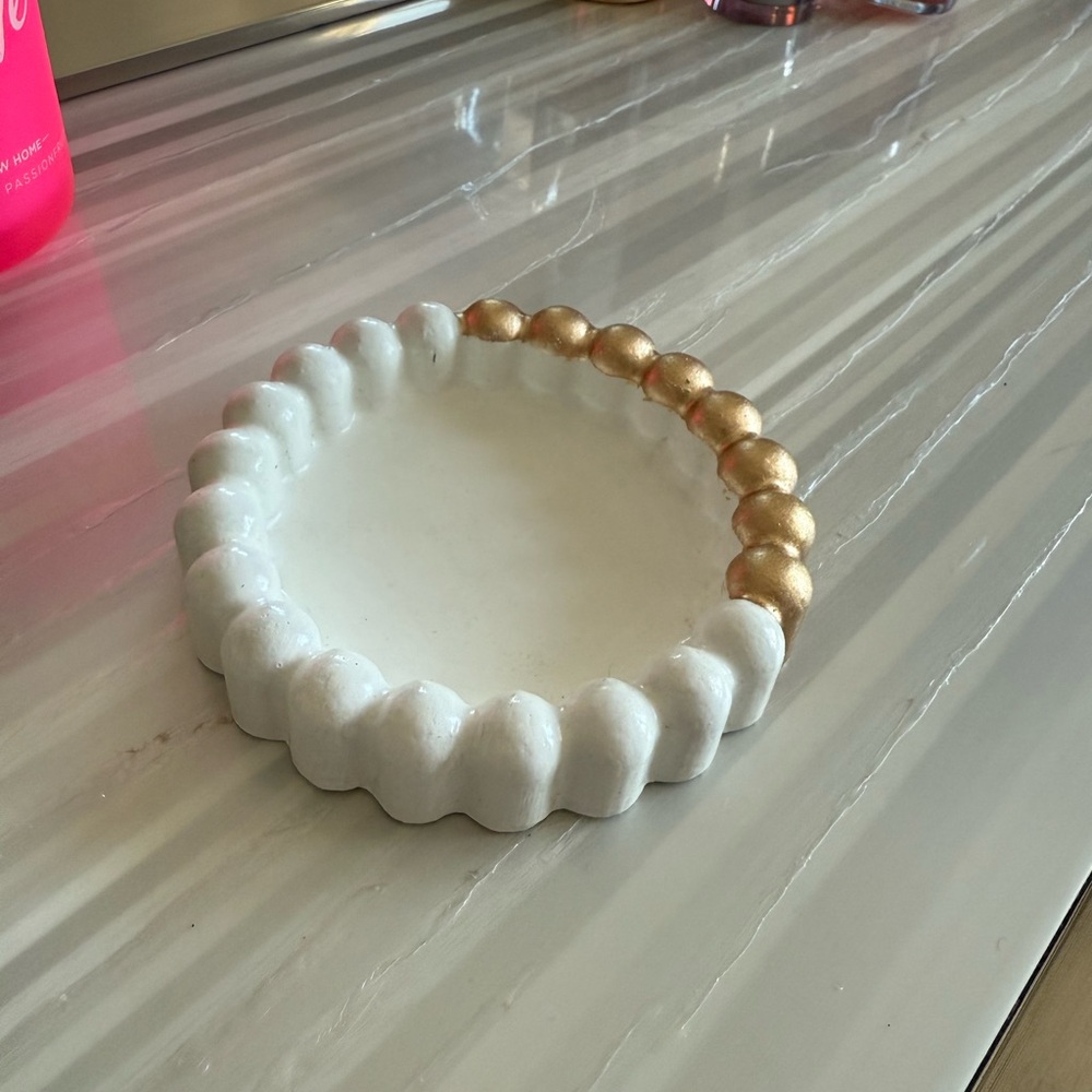 White and Gold Decorative Dish
